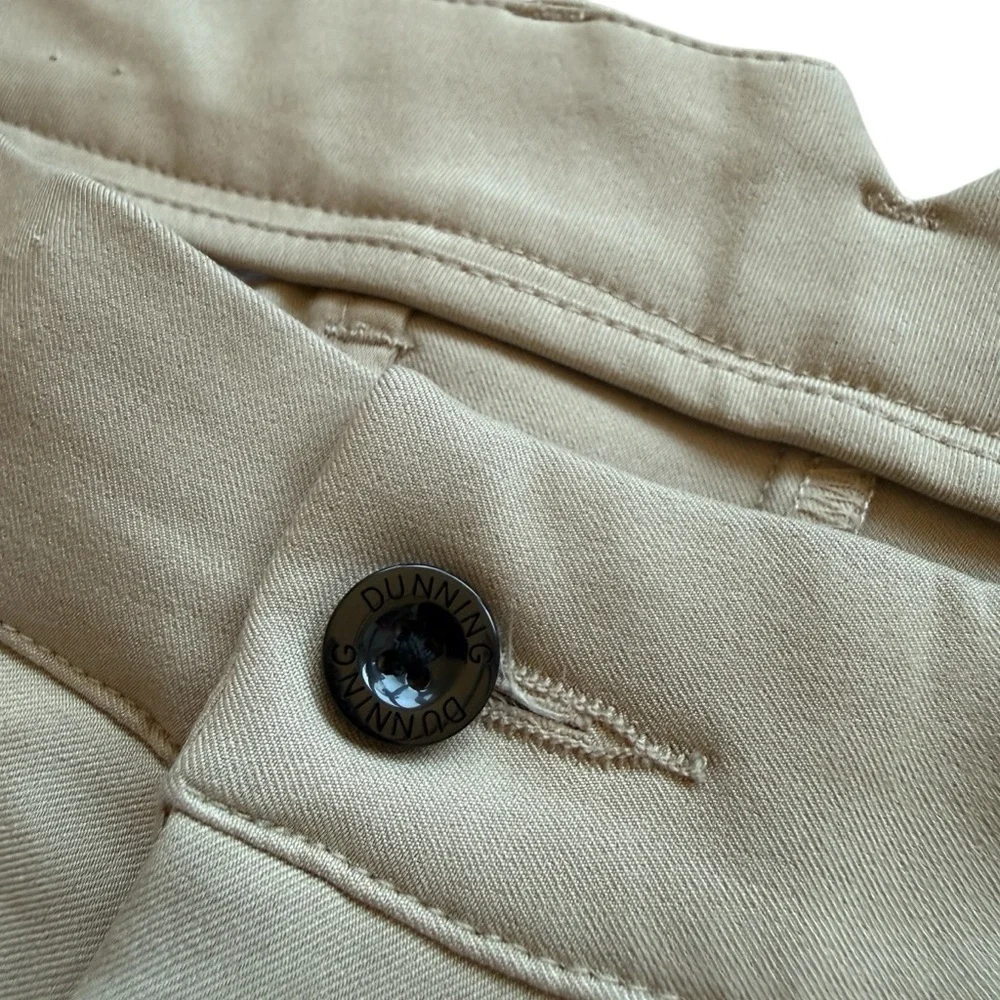 Dunning Men's Golf Pants Beige Khaki Stretch Performance Flat Front 32x32 Summer